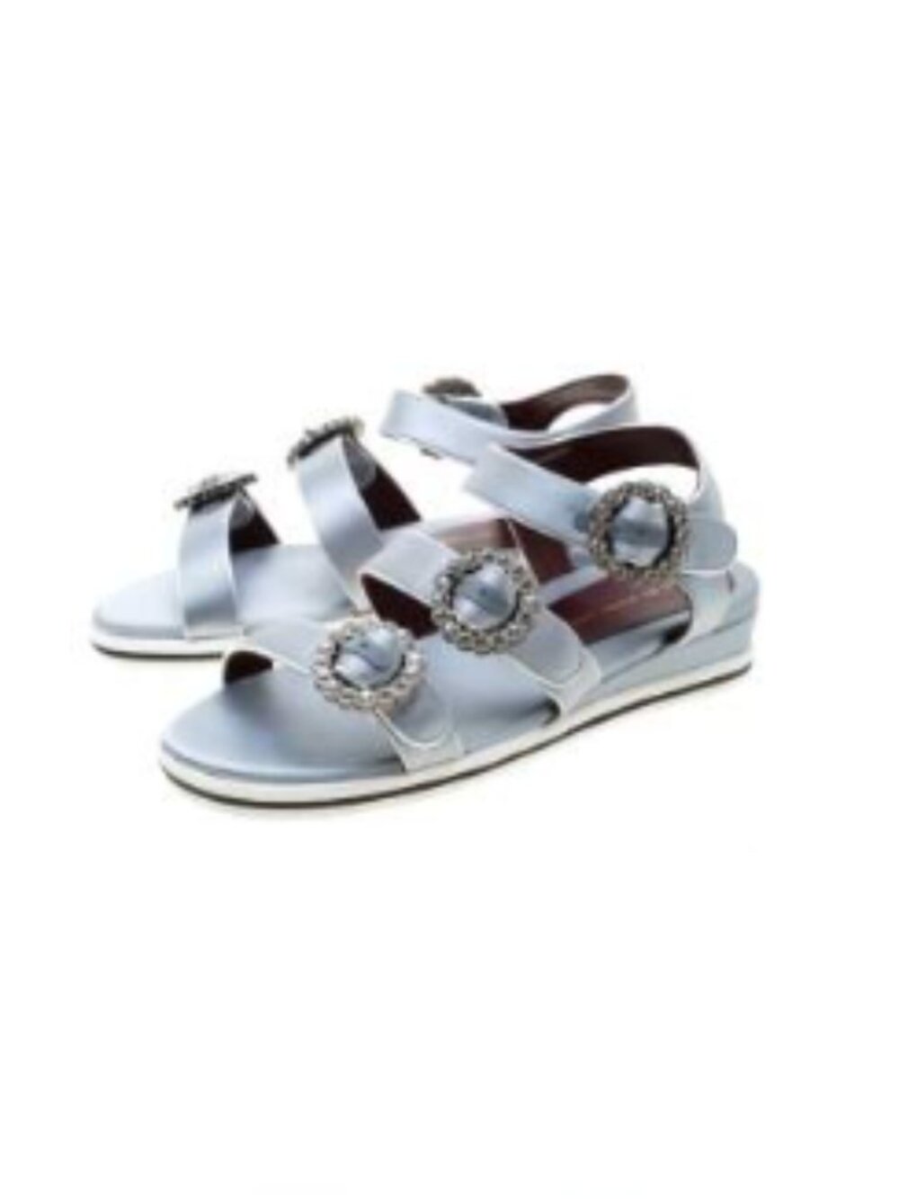 Marc by Marc Jacobs Marc By Marc Jacobs Grey Satin Crystal Embellished Buckle